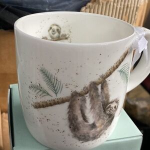 Royal Worcester Wrendale Designs Sloth Mug "Hanging Around" 14oz NIB